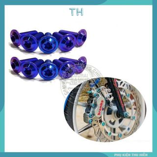 Bộ 10 ốc GR5 8li25 không gờ gắn đĩa thắng tạo điểm nhấn nổi bật cho xe máy