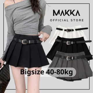 Chân váy nữ MAKKA chân váy ngắn xếp li to dáng xòe kèm dây lưng 5911