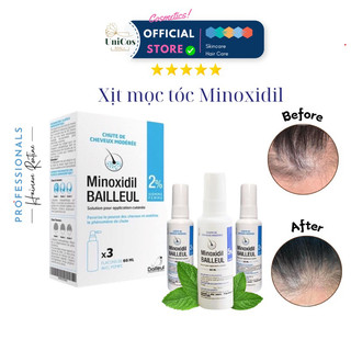 Xịt mọc tóc Minoxidil Bailleul 2%  tr:ị rụng tóc. chống hói và kích thích mọc tóc - Pháp