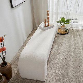 Ghế băng dài, ghế chờ Decor Family , sofamini màu trắng kích thước 100x30x30cm