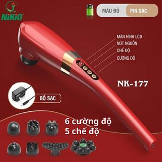 Máy massage cầm tay 7 đầu pin sạc Nikio NK-177