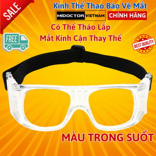 [Trong Suốt] Kính Bảo Vệ Chơi Thể Thao, Bóng Rổ, Bóng Đá Chống Sương Mù Cao Cấp Có Thể Lắp Mắt Kính Cận - Hãng miDoctor