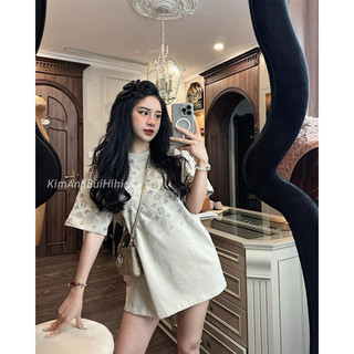 Áo lv be chữ nhũ hot hit kim anh bùi