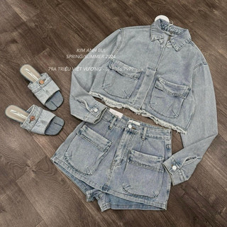 SET SƠ MI BÒ MIX QUẦN GIẢ VÁY