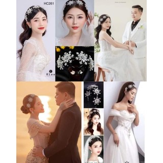 Cài đá sang chảnh cài tóc cô dâu