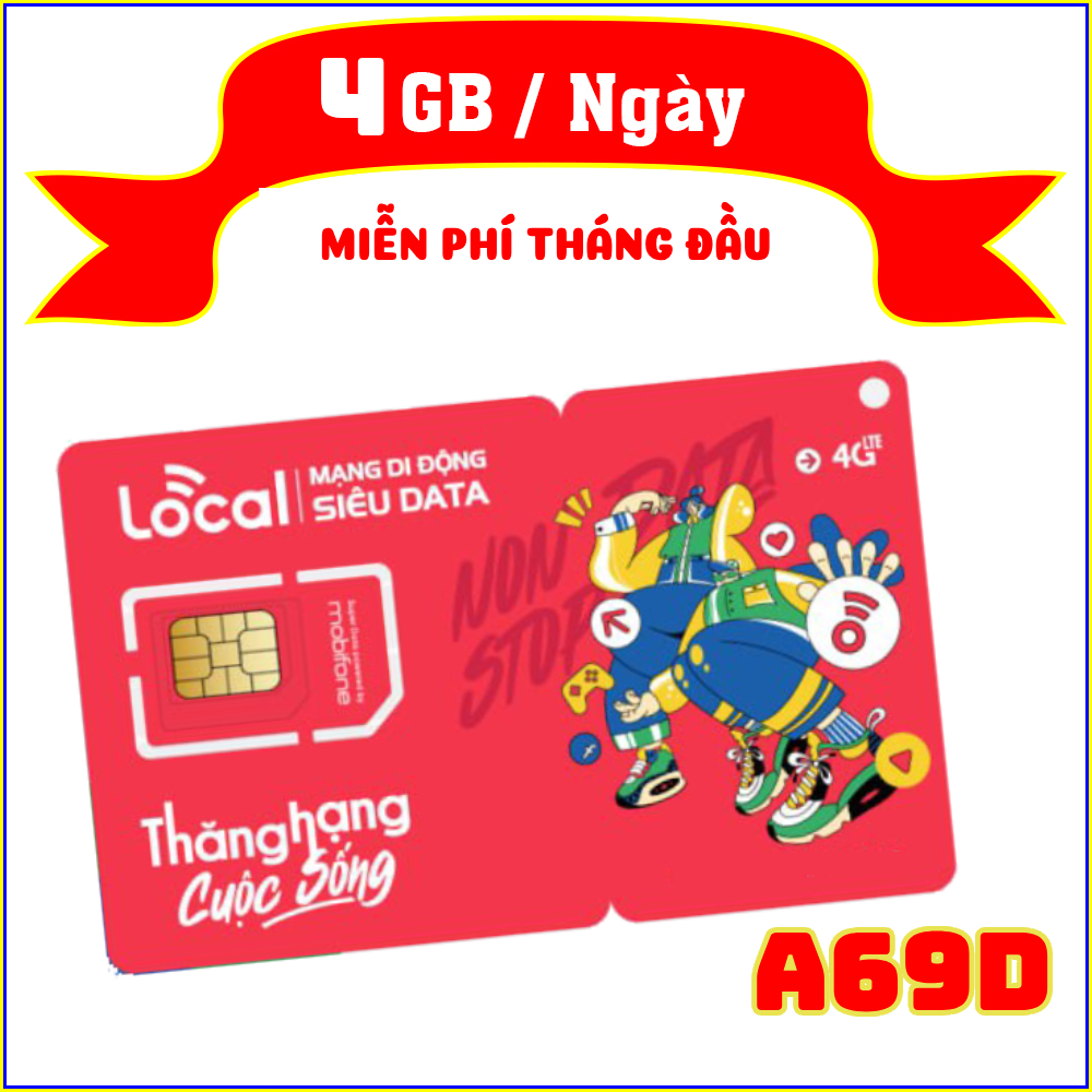 Local Mobifone A79, A119, A69 DATA 120GB/ tháng, Gọi FREE. Miễn phí tháng đầu sử dụng, RẺ 1 TT.