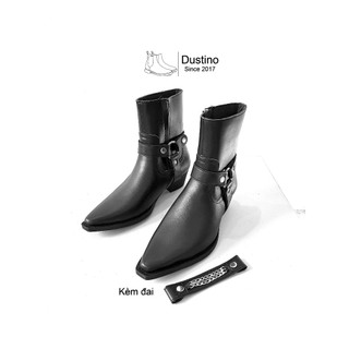 Harness Boots Nam Mũi Nhọn Vuông Đế 5cm