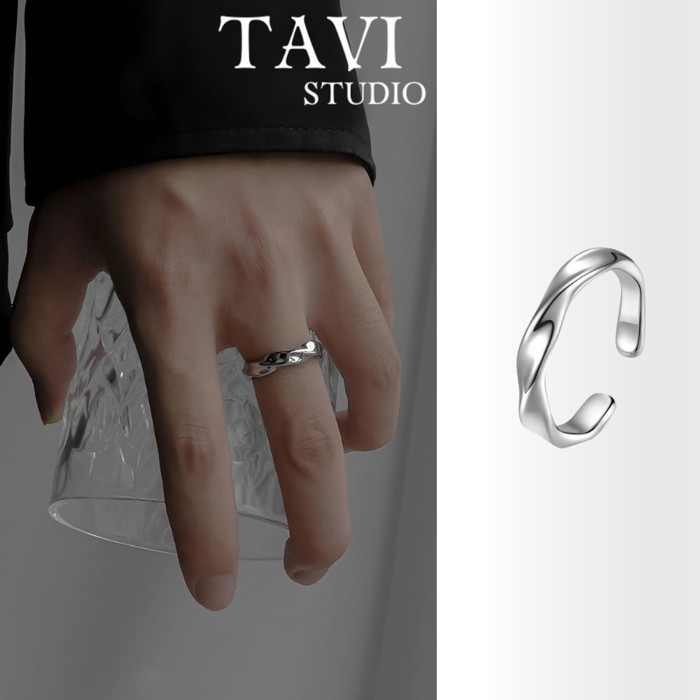 Nhẫn Hở Mạ Bạc Mobius Nhẫn Trơn Thép Titan Không Gỉ Phong Cách Hàn Quốc Basic Điều Chỉnh Kích Thước Cho Nam Và Nữ Tavi