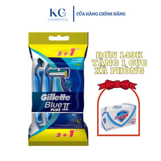 Dao cạo râu cán xanh blue ii plus gillette gói 5+1 cái