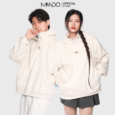 Áo Hoodie Nỉ Cổ Cao MANDO Áo Hoodie Phong Cách Hàn Quốc Chất Liệu Da Lộn Cao Cấp Form Rộng Boxy HOD006