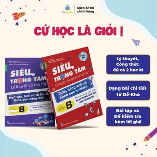 Lớp 8 (Bộ Kết Nối)- Combo 2 Sách Siêu trọng tâm TOÁN, TIẾNG ANH, KHTN và Văn, Khoa học xã hội lớp 8-Nhà sách Ôn luyện