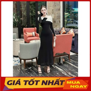 Đầm Dự Tiệc Trễ Vai Ôm Body Dáng Dài Đuôi Cá V6135 - Yamy888