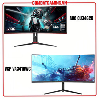 Màn Hình Cong AOC CU34G2X (34"/ WQHD/144Hz/1ms) - VSP VA3416WC 34"/ WQHD/165Hz/1ms/R1500) Hàng Chính Hãng