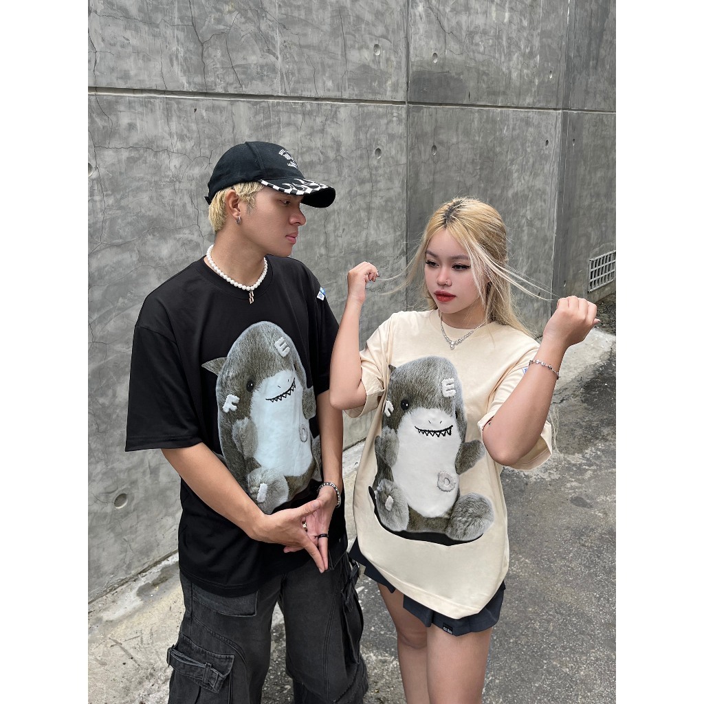 Áo Thun Đôi Baby Shark Nam Nữ Form Rộng Kiểu Dáng Unisex Cực Ngầu