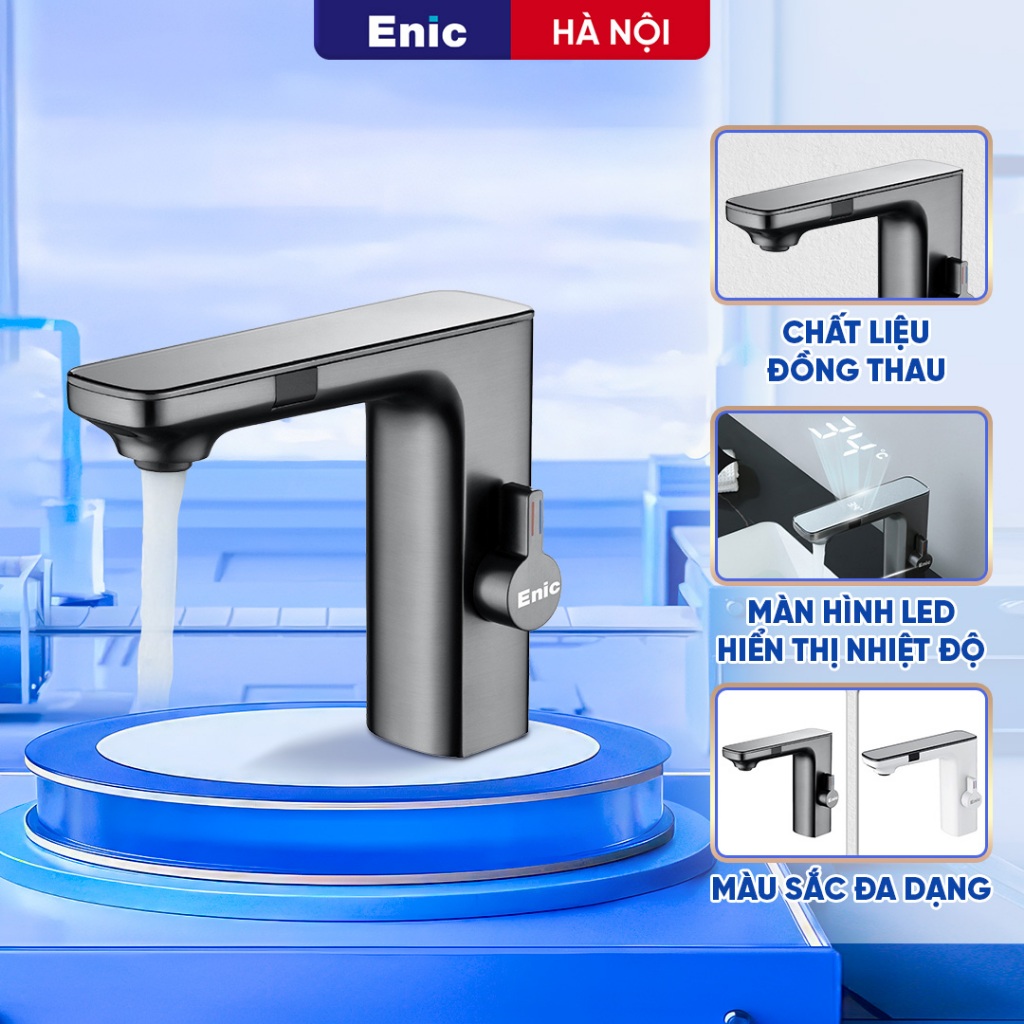 Vòi rửa cảm biến hai chiều Enic - Thiết kế hiện đại, sang trọng,hiển thị nhiệt độ thực.
