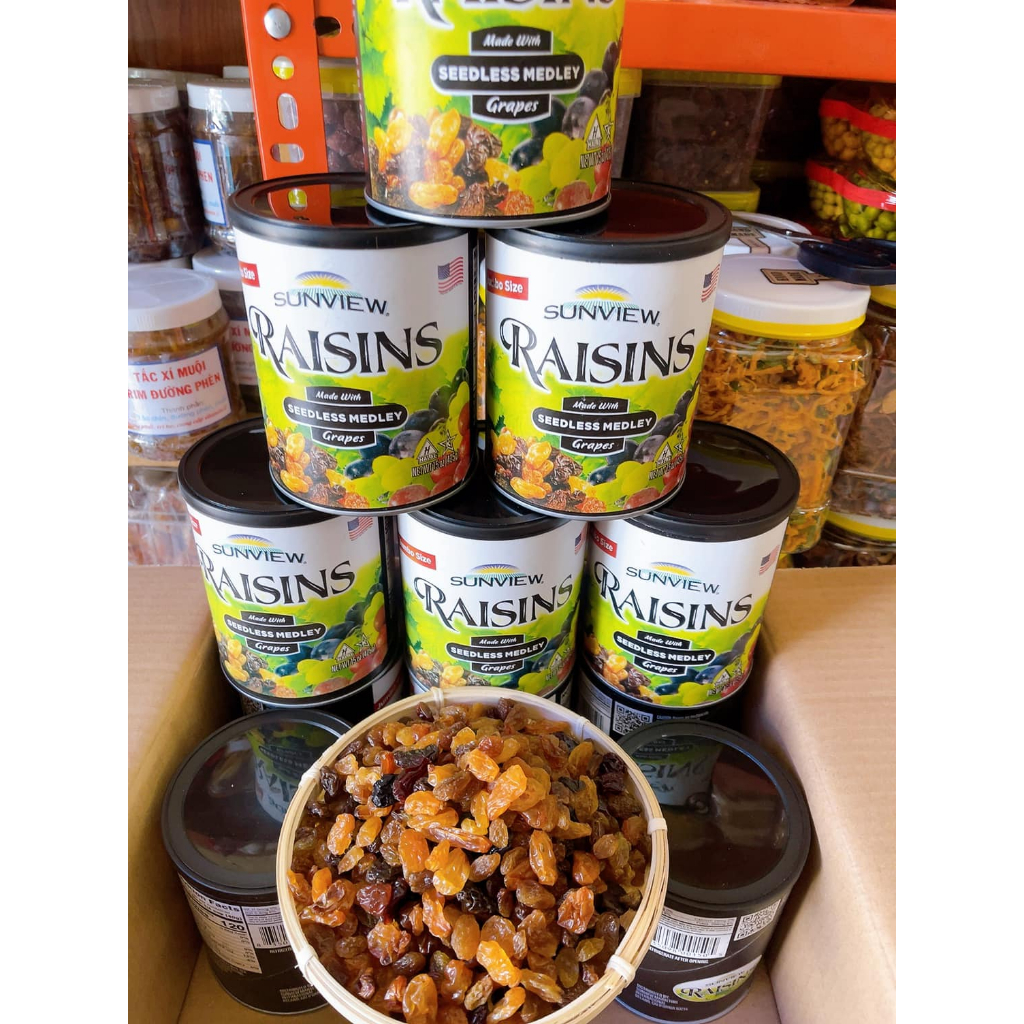 Nho khô Thập Cẩm Sunview Raisins 3 màu - date mới hàng chuẩn ngon, trái cây sấy khô nhập khẩu