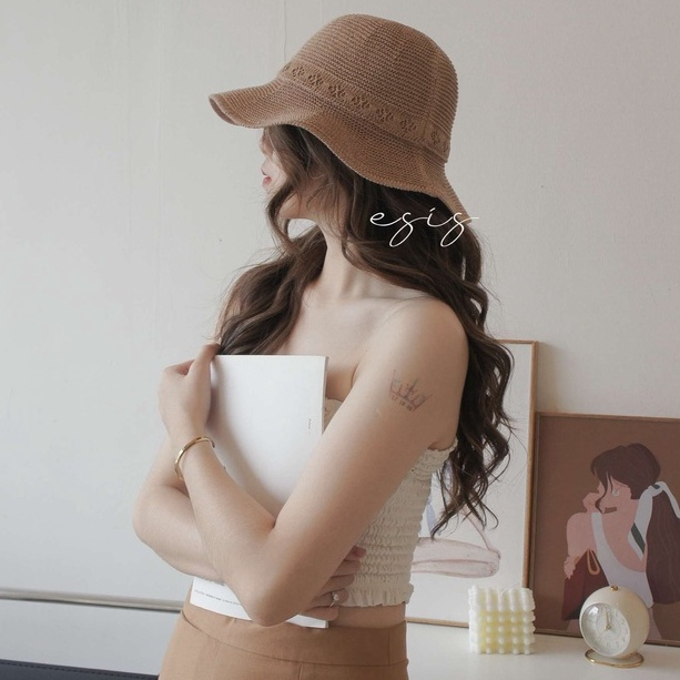 MŨ CÓI NỮ CAO CẤP, NÓN CÓI VÀNH RỘNG ĐI BIỂN PHONG CÁCH HÀN QUỐC ESIS ACCESSORIES