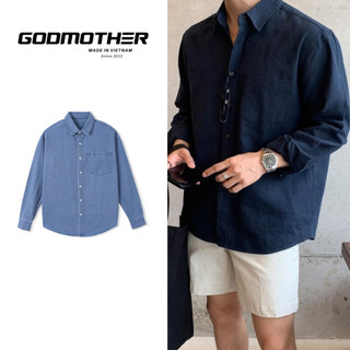 Áo Sơ Mi Denim Phiên Bản Dài Tay Godmother Xuân Hè 2024