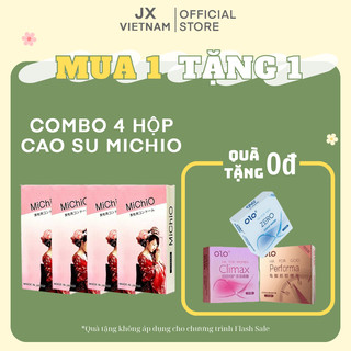 Bao cao su siêu mỏng Michio [COMBO 4 Hộp 48bao] BCS Nhật Bản Hương chuối quyến rũ, nhiều gel, thử 1 lần nhớ 1 đời