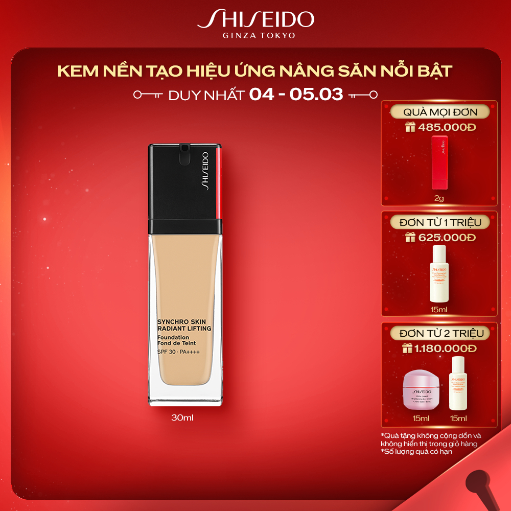 Phấn nền dạng lỏng Shiseido Synchro Skin Radiant Lifting Foundation 30ml