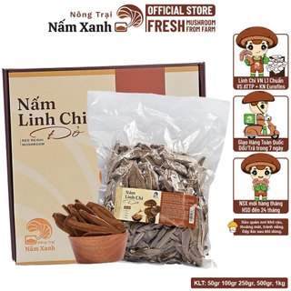 500gr nấm linh chi đỏ thái lát còn bào tử tăng cường sức khỏe - nông trại nấm xanh