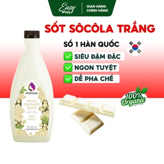 Sốt socola trắng pomona white chocolate sauce nguyên liệu pha chế hàn quốc chai 2kg