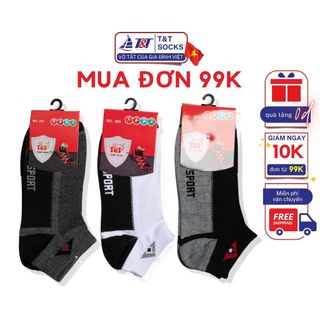 Vớ Tất Nam Cổ Ngắn Sport T&T SOCKS Basic Nhiều Màu Thoáng Khí Êm Ái Khử Mùi Hôi Thấm Hút TRỊNH CHUNG - NAM205