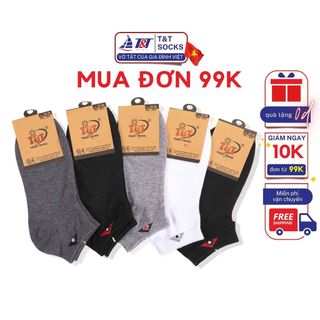 Vớ Tất Nam Cổ Ngắn Logo T&T SOCKS Nhiều Mẫu Nhiều Màu Thoáng Khí Êm Ái Khử Mùi Hôi TRỊNH CHUNG