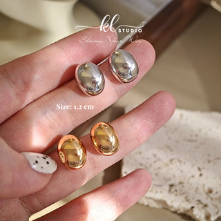  Bông Tai Nhỏ Hình Hạt Đậu Khuyên Tai Nữ Oval Nhỏ Xinh Hoa Tai Nụ Trơn Đơn Giản Basic Đeo Hàng Ngày - E259