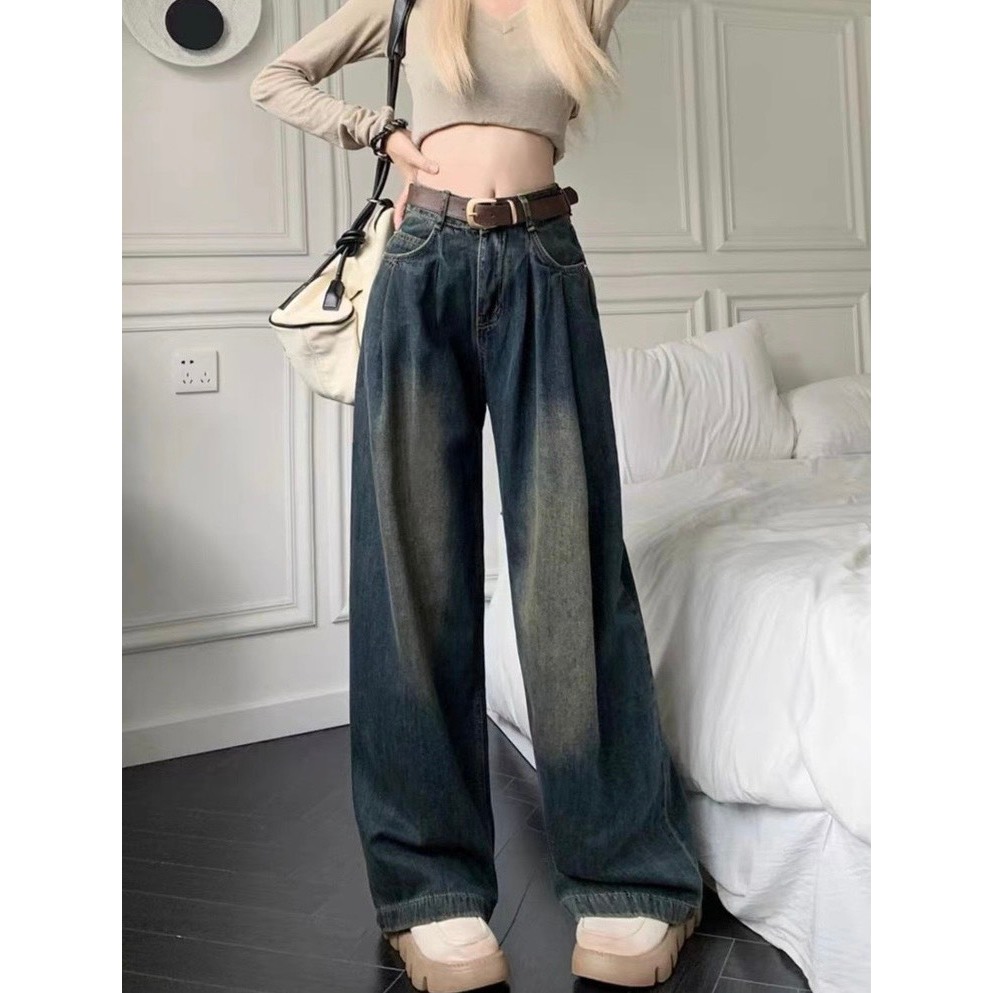 Quần jean ống rộng chiết ly eo tôn dáng cho nữ 247store.vn - Quan9289_P13K27