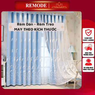 Rèm cửa 1 lớp, 2 lớp vải THÔ DÀY phối voan thêu dán tường, treo thanh decor trang trí cửa chính, cửa sổ phòng