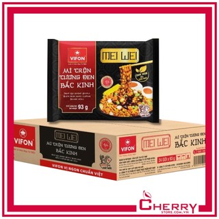Thùng 24 gói mì trộn tương đen Bắc Kinh Vifon Mei Wei 93g/mì trộn cay tê Tứ Xuyên Vifon Mei Wei 90g ăn liền