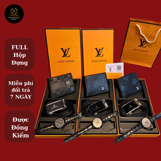 [Full Hộp + Túi] Set 3 Thắt Lưng Da + Ví + Đồng Hồ Nam LV Cao Cấp Đa Dạng Mẫu Mã - Món Quà Đẳng Cấp Sang Trọng