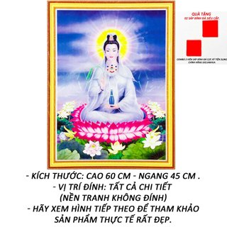 Tranh đính đá tự làm - quan thế âm bồ tát tỏa kim quang 38 - tranh minh hiền