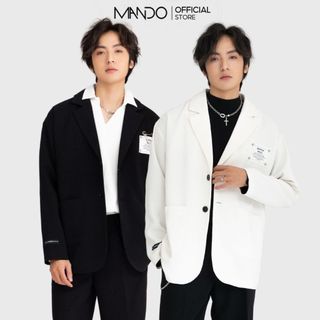 Áo Blazer Dài Tay Nam MANDO Kèm Phụ Kiện Kiểu Dáng Unisex Trẻ Trung Thời Trang Hàn Quốc BLZ004
