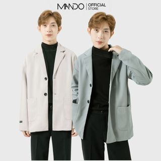 Áo Blazer Nam 1 Lớp  MANDO Dài Tay 3 Màu Vải Tuyết Mưa Cao Cấp Trơn Không Họa Tiết Basic Thời Trang Hàn Quốc BLZ006