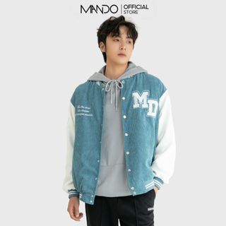 Áo Khoác Bomber Varsity Nhung Tăm Nam MANDO 3 Màu Form Rộng Basic Thể Thao Unisex Thời Trang Hàn Quốc BOB001 - BOB006