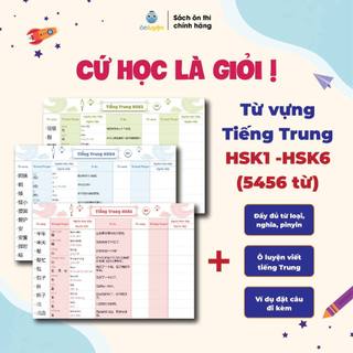 Takenote từ vựng Tiếng Trung HSK1- HSK6 có đủ từ loại, nghĩa, pinyin, ô luyện viết, kèm ví dụ
