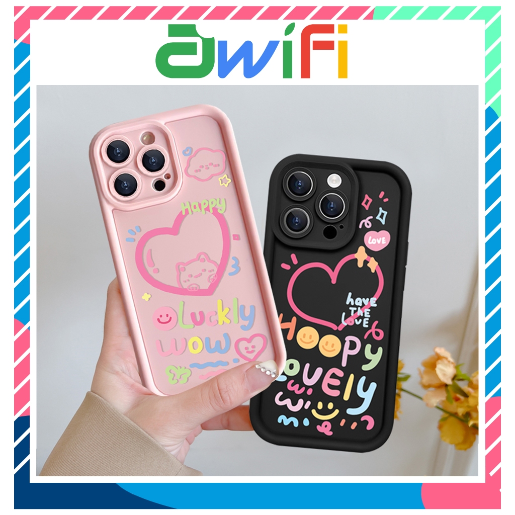 Ốp lưng iphone camera viền cao tim happy 6s/6plus/7/8/plus/x/xs/11/12/13/14/15/pro/max/plus/promax -