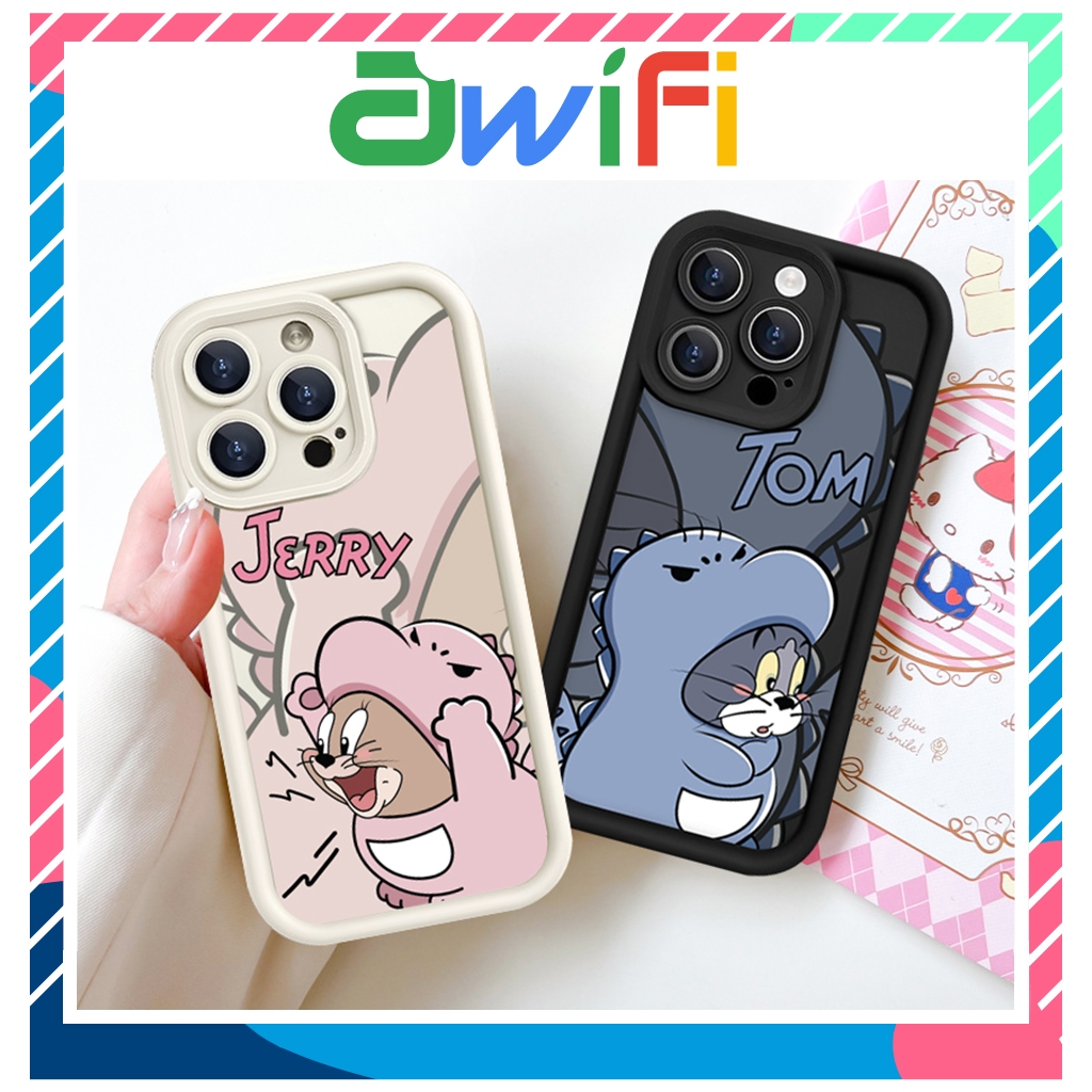 Ốp lưng iphone camera viền cao jery tom 6s/6plus/7/8/plus/x/xs/11/12/13/14/15/pro/max/plus/promax - Awifi Case Z6-9