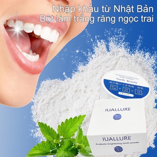 Bột làm trắng răng IUALLURE Nhật Bản Loại bỏ vết ố trên răng Loại bỏ răng ố vàng hiệu quả Loại bỏ hơi thở có mùi