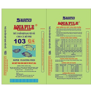   Bao 25kg  Aquafile 103 102 cám cá rô chất lượng cao 30% 35 % đạm chất lượng cao có thể sử dụng cho cá chép koi 