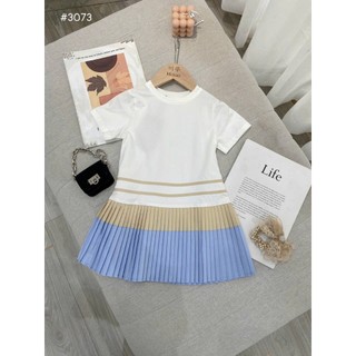 Váy cotton mềm mát xếp ly 2 tầng mùa hè cho bé gái 2024, hàng thiết kế chất bao đẹp
