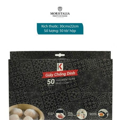 Giấy lót chống dính hấp chiên Kokusai 30cmx22cm 50 Tờ/Hộp,Dùng được cho nồi chiên không dầu