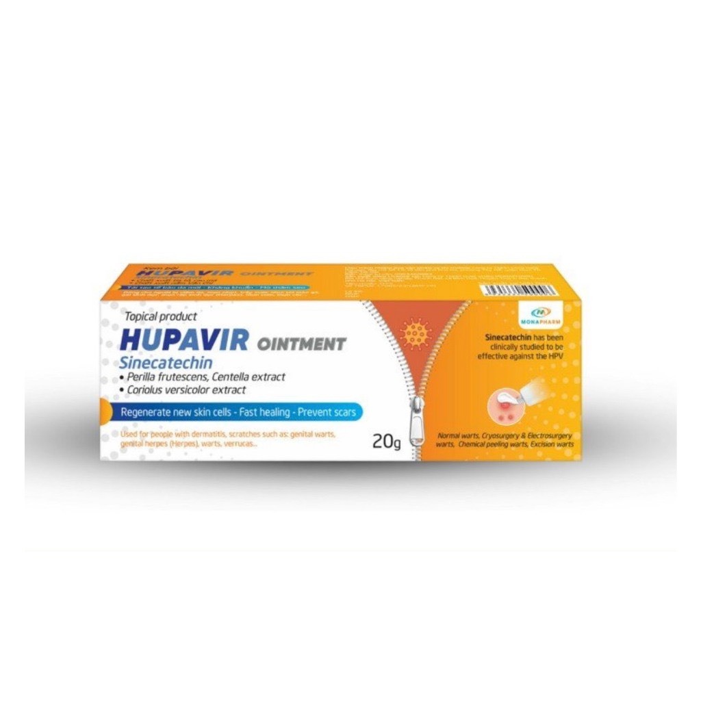 Hupavir Ointment 20 gam  ,hỗ trợ giảm sùi cho nam và nữ, bôi được ở miệng lưỡi và vết thương hở chính hãng