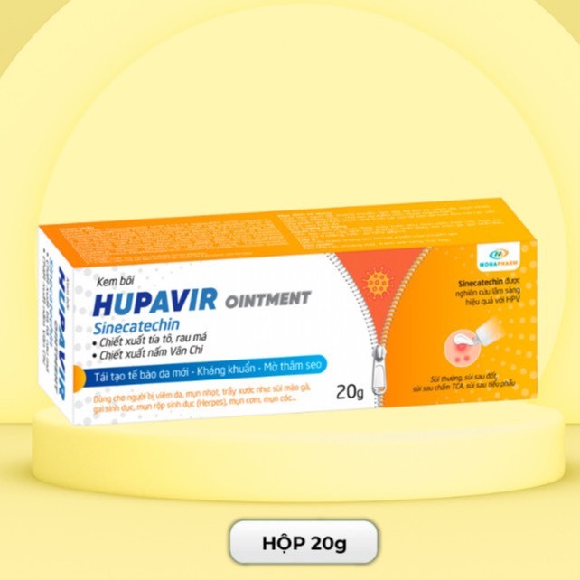 Hupavir Ointment 20 gam  ,hỗ trợ giảm sùi cho nam và nữ, bôi được ở miệng lưỡi và vết thương hở chính hãng
