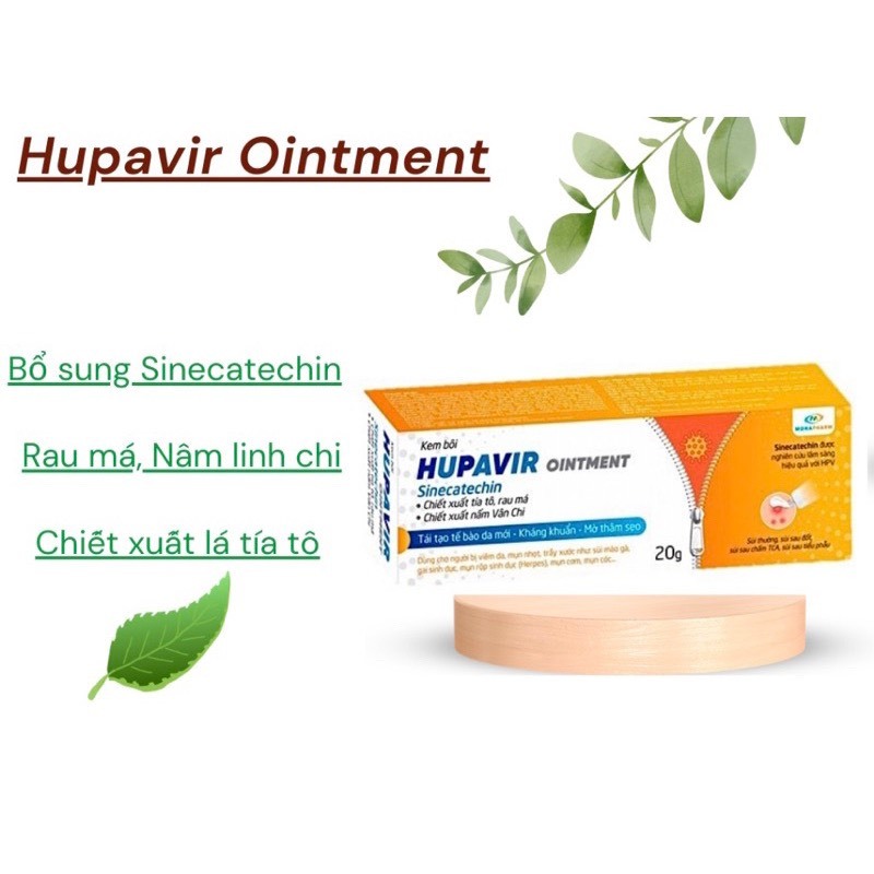 Hupavir Ointment 20 gam  ,hỗ trợ giảm sùi cho nam và nữ, bôi được ở miệng lưỡi và vết thương hở chính hãng