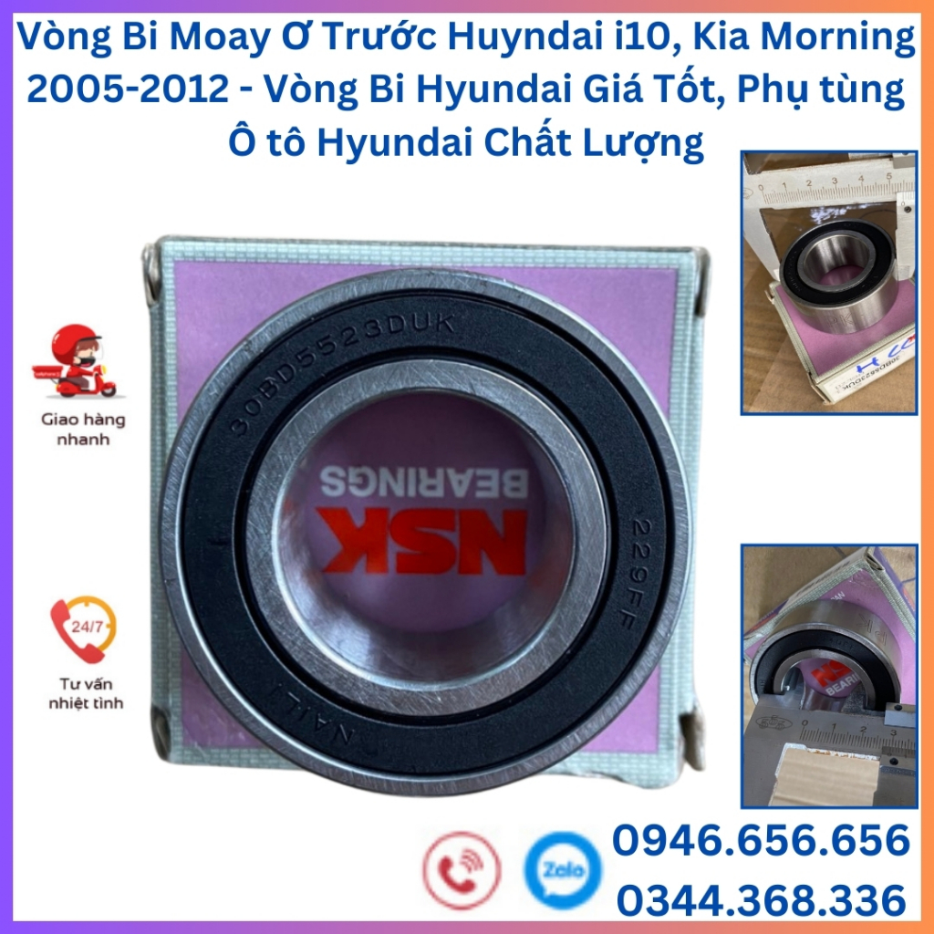 Bi Moay Ơ Trước Huyndai i10, Kia Morning 2005-2012, Getz 1.1 - Vòng Bi Hyundai Giá Tốt - Phụ tùng Ô tô Hyundai Uy Tín