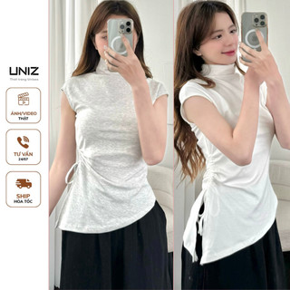 Áo phông vạt chéo triết eo có dây rút điều chỉnh UNIZ Aothuntrieteo135/P4K14