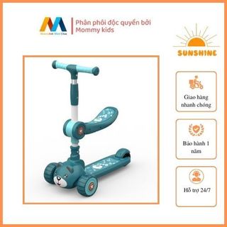 Xe trượt Scooter che bé hình gấu có nhạc có đèn cao cấp